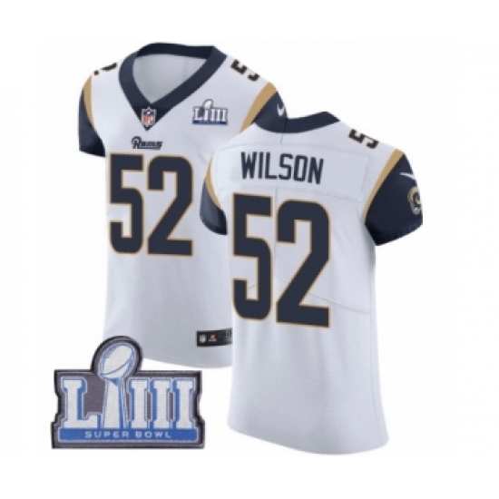 Men's Nike Los Angeles Rams #52 Ramik Wilson White Vapor Untouchable Elite Player Super Bowl LIII Bound NFL Jersey - Ujersey
