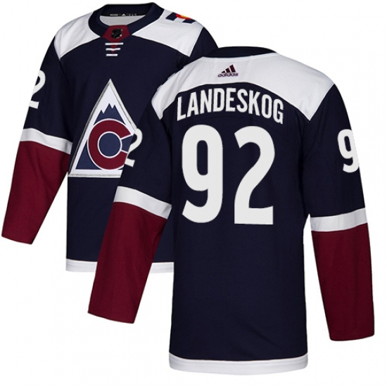 Men's Adidas Colorado Avalanche #92 Gabriel Landeskog Authentic Navy Blue Alternate NHL Jersey - Ujersey