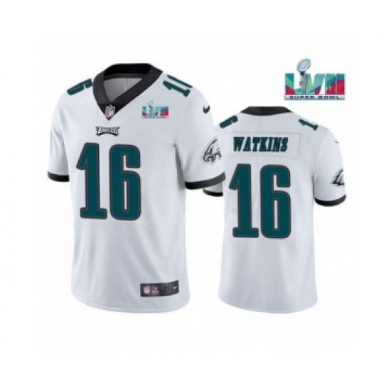 Men's Philadelphia Eagles #16 Quez Watkins White Super Bowl LVII Vapor Untouchable Limited Stitched Jersey - Ujersey