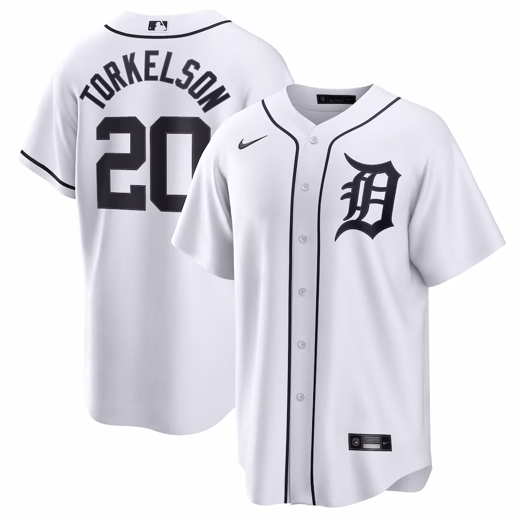 Men's  Detroit Tigers Spencer Torkelson Nike White Home Replica Jersey - Ujersey NHL