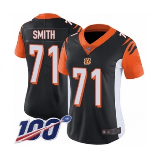Women's Cincinnati Bengals #71 Andre Smith Black Team Color Vapor Untouchable Limited Player 100th Season Football Jersey - Ujersey