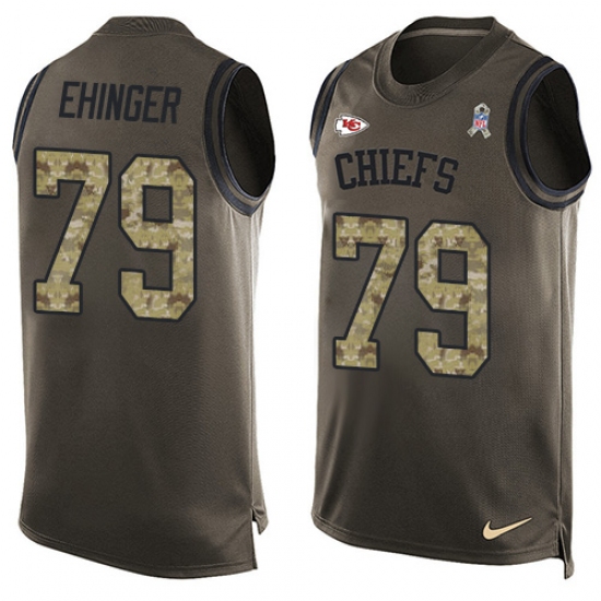 Men's Nike Kansas City Chiefs #79 Parker Ehinger Limited Green Salute to Service Tank Top NFL Jersey - Ujersey