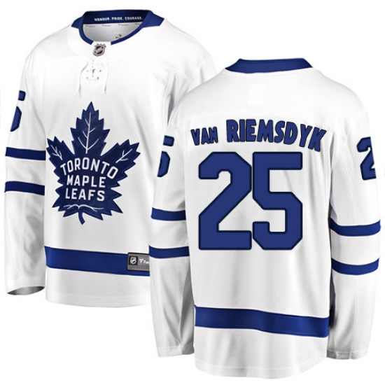 Men's Toronto Maple Leafs #25 James Van Riemsdyk Fanatics Branded White Away Breakaway NHL Jersey - Ujersey