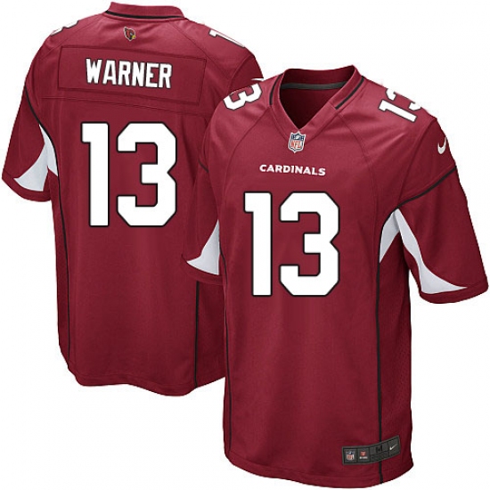 Men's Nike Arizona Cardinals #13 Kurt Warner Game Red Team Color NFL Jersey - Ujersey