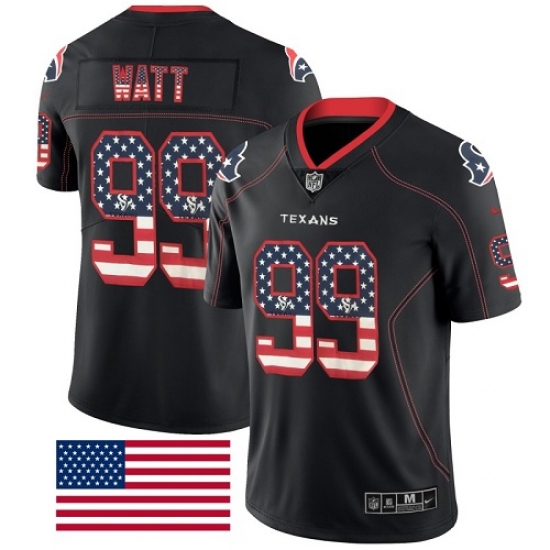 Men's Nike Houston Texans #99 J.J. Watt Limited Black Rush USA Flag NFL Jersey - Ujersey