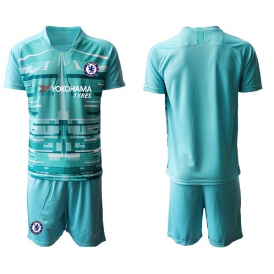 Chelsea Blank Light Blue Goalkeeper Soccer Club Jersey