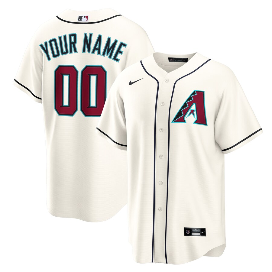 Men's Arizona Diamondbacks Nike Cream Home Custom Replica 2.0 Jersey - Ujersey NHL