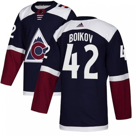 Men's Adidas Colorado Avalanche #42 Sergei Boikov Authentic Navy Blue Alternate NHL Jersey - Ujersey
