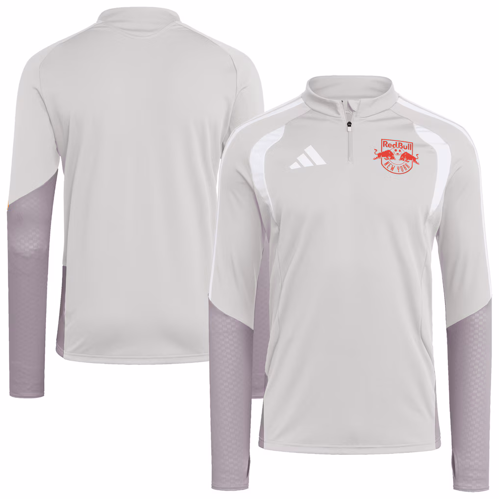 Men's New York Red Bulls adidas Silver 2026 Tiro Competition Quarter-Zip Training Top - Ujersey NHL