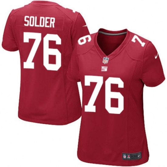 Women's Nike New York Giants #76 Nate Solder Game Red Alternate NFL Jersey - Ujersey