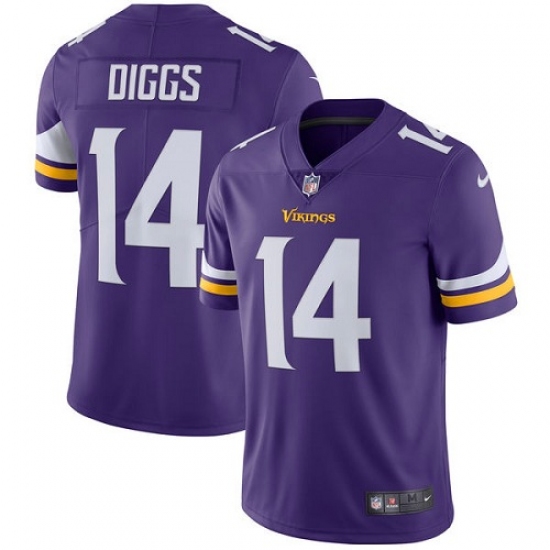 Youth Nike Minnesota Vikings #14 Stefon Diggs Purple Team Color Vapor Untouchable Limited Player NFL Jersey - Ujersey