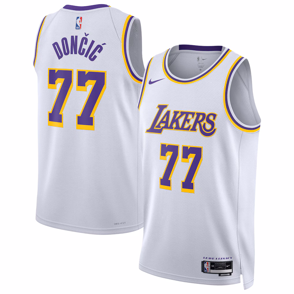 Unisex Los Angeles Lakers Luka Dončić Nike White Swingman Jersey - Association Edition - ujerseystore