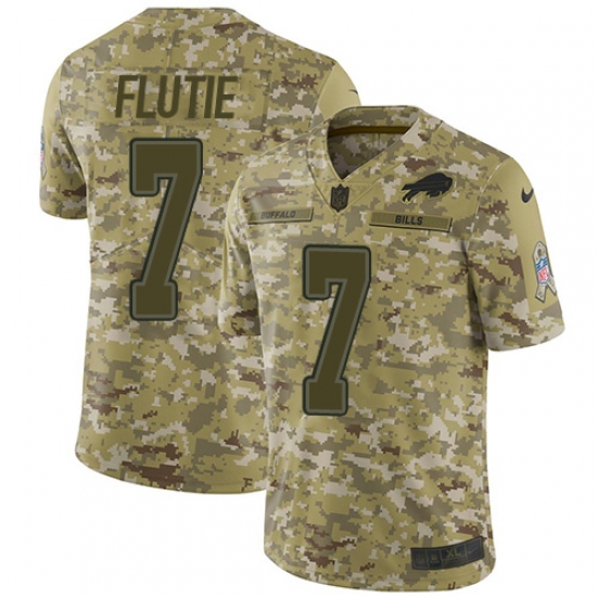 Youth Nike Buffalo Bills #7 Doug Flutie Limited Camo 2018 Salute to Service NFL Jersey - Ujersey