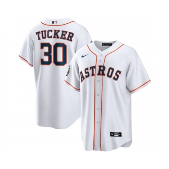 Men's Houston Astros #30 Kyle Tucker White 2022 World Series Home Stitched Baseball Jersey - Ujersey