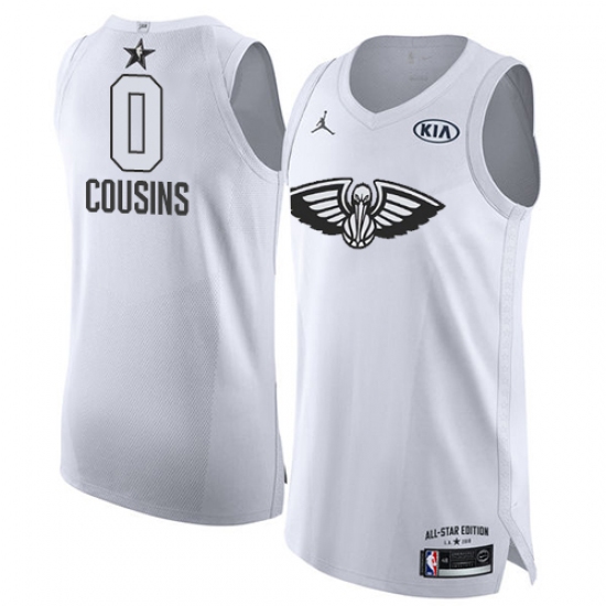 Men's Nike Jordan New Orleans Pelicans #0 DeMarcus Cousins Authentic White 2018 All-Star Game NBA Jersey - Ujersey