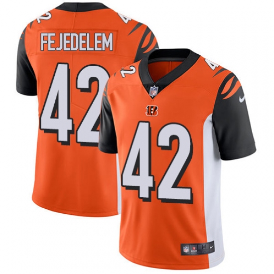 Youth Nike Cincinnati Bengals #42 Clayton Fejedelem Orange Alternate Vapor Untouchable Limited Player NFL Jersey - Ujersey