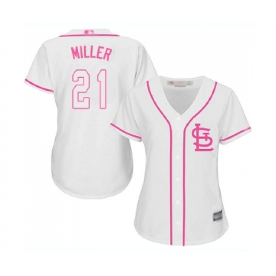 Women's St. Louis Cardinals #21 Andrew Miller Replica White Fashion Cool Base Baseball Jersey - Ujersey