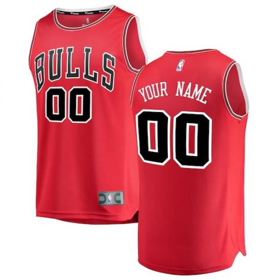 Men's Chicago Bulls Fanatics Branded Red Fast Break Custom Replica Jersey - Icon Edition - Ujersey