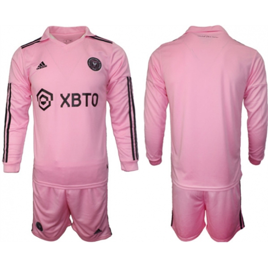 Men's Inter Miami CF Blank 2023-24 Pink Home Soccer Jersey Suit - Ujersey