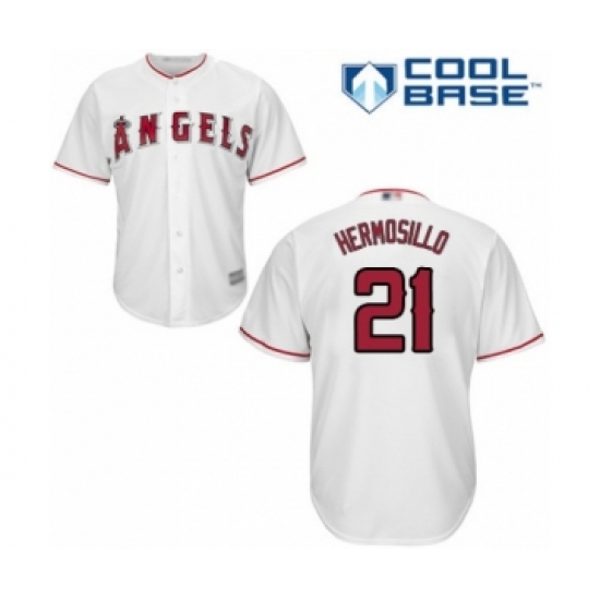 Youth Los Angeles Angels of Anaheim #21 Michael Hermosillo Authentic White Home Cool Base Baseball Player Jersey - Ujersey