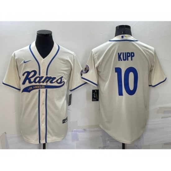 Men's Los Angeles Rams #10 Cooper Kupp Cream Stitched Cool Base Nike Baseball Jersey - Ujersey