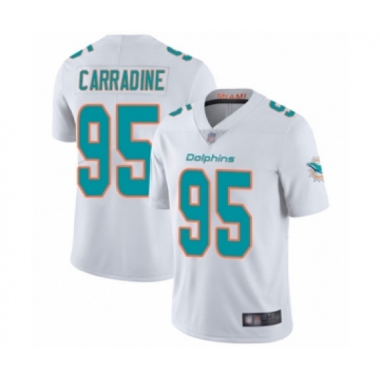 Youth Miami Dolphins #95 Tank Carradine White Vapor Untouchable Limited Player Football Jersey - Ujersey
