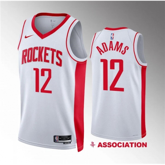 Men's Houston Rockets #12 Steven Adams White Association Edition Stitched Jersey - Ujersey