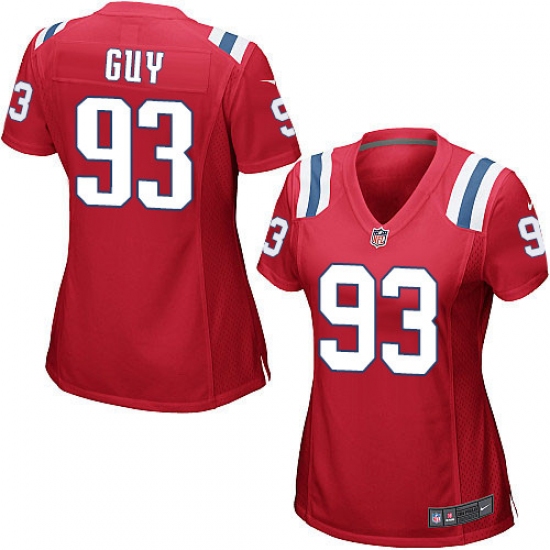 Women's Nike New England Patriots #93 Lawrence Guy Game Red Alternate NFL Jersey - Ujersey