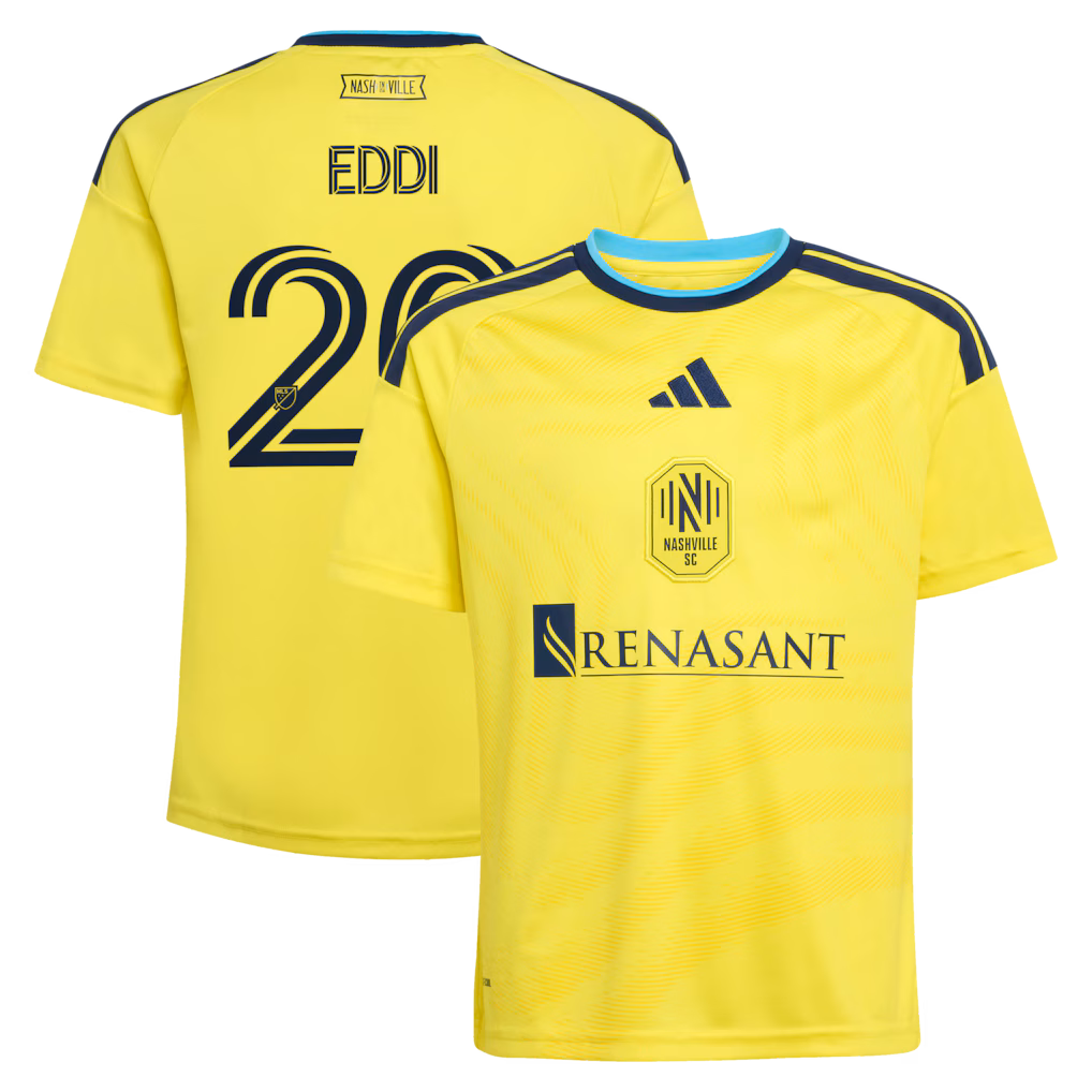 Youth Nashville SC Edvard Tagseth adidas Yellow 2026 The Reverb Kit Replica Jersey