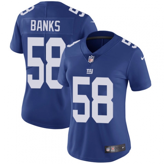 Women's Nike New York Giants #58 Carl Banks Elite Royal Blue Team Color NFL Jersey - Ujersey