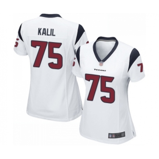 Women's Houston Texans #75 Matt Kalil Game White Football Jersey - Ujersey