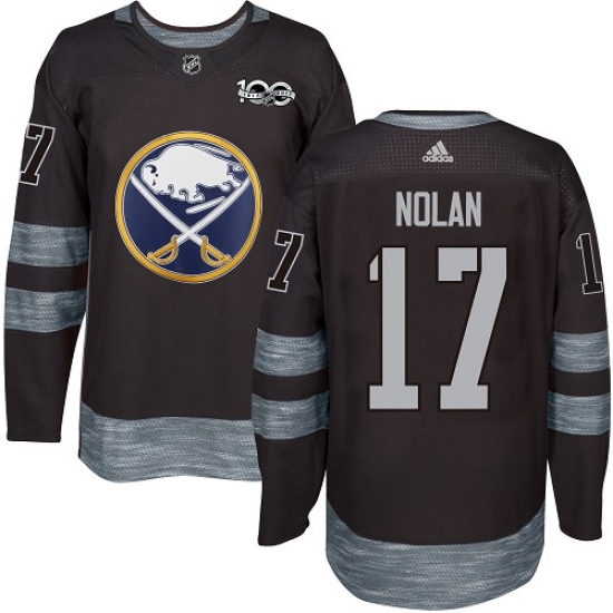 Men's Adidas Buffalo Sabres #17 Jordan Nolan Premier Black 1917-2017 100th Anniversary NHL Jersey - Ujersey