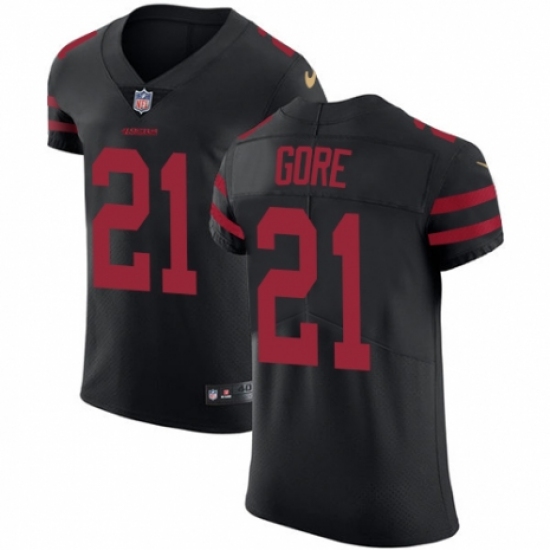 Men's Nike San Francisco 49ers #21 Frank Gore Black Alternate Vapor Untouchable Elite Player NFL Jersey - Ujersey