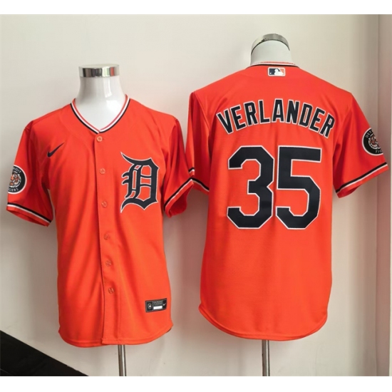 Men's Detroit Tigers #35 Justin Verlander Orange 2026 Cool Base Stitched Baseball Jersey - Ujersey