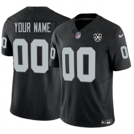 Men's Las Vegas Raiders Active Player Custom Black 2024 F.U.S.E 65th Anniversary Patch Vapor Football Stitched Jersey - Ujersey