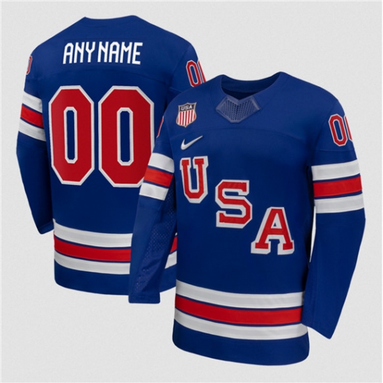 Men's USA Active Player Custom Blue 2026 Stitched Jersey - Ujersey