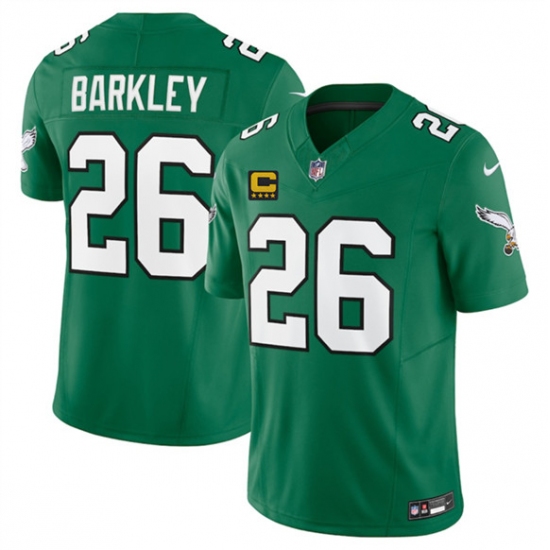 Men's Philadelphia Eagles #26 Saquon Barkley Kelly Green 2025 F.U.S.E. With 4-Star C Vapor Untouchable Limited Throwback Football Stitched Jersey - Ujersey