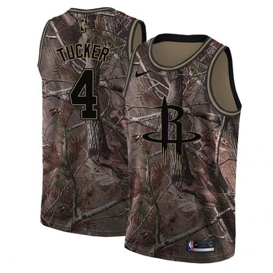 Women's Nike Houston Rockets #4 PJ Tucker Camo NBA Swingman Realtree Collection Jersey - Ujersey