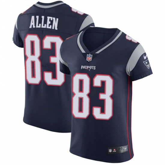 Men's Nike New England Patriots #83 Dwayne Allen Navy Blue Team Color Vapor Untouchable Elite Player NFL Jersey - Ujersey