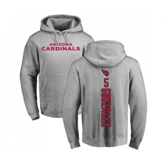 Football Arizona Cardinals #5 Zane Gonzalez Ash Backer Pullover Hoodie - Ujersey