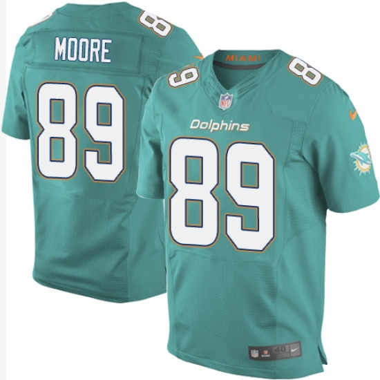Men's Nike Miami Dolphins #89 Nat Moore Elite Aqua Green Team Color NFL Jersey - Ujersey
