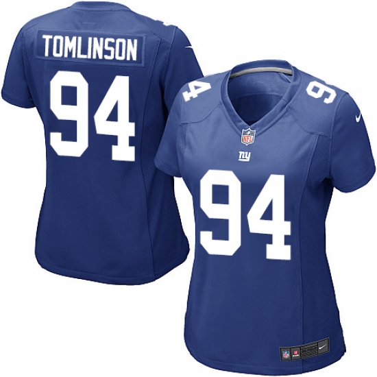 Women's Nike New York Giants #94 Dalvin Tomlinson Game Royal Blue Team Color NFL Jersey - Ujersey