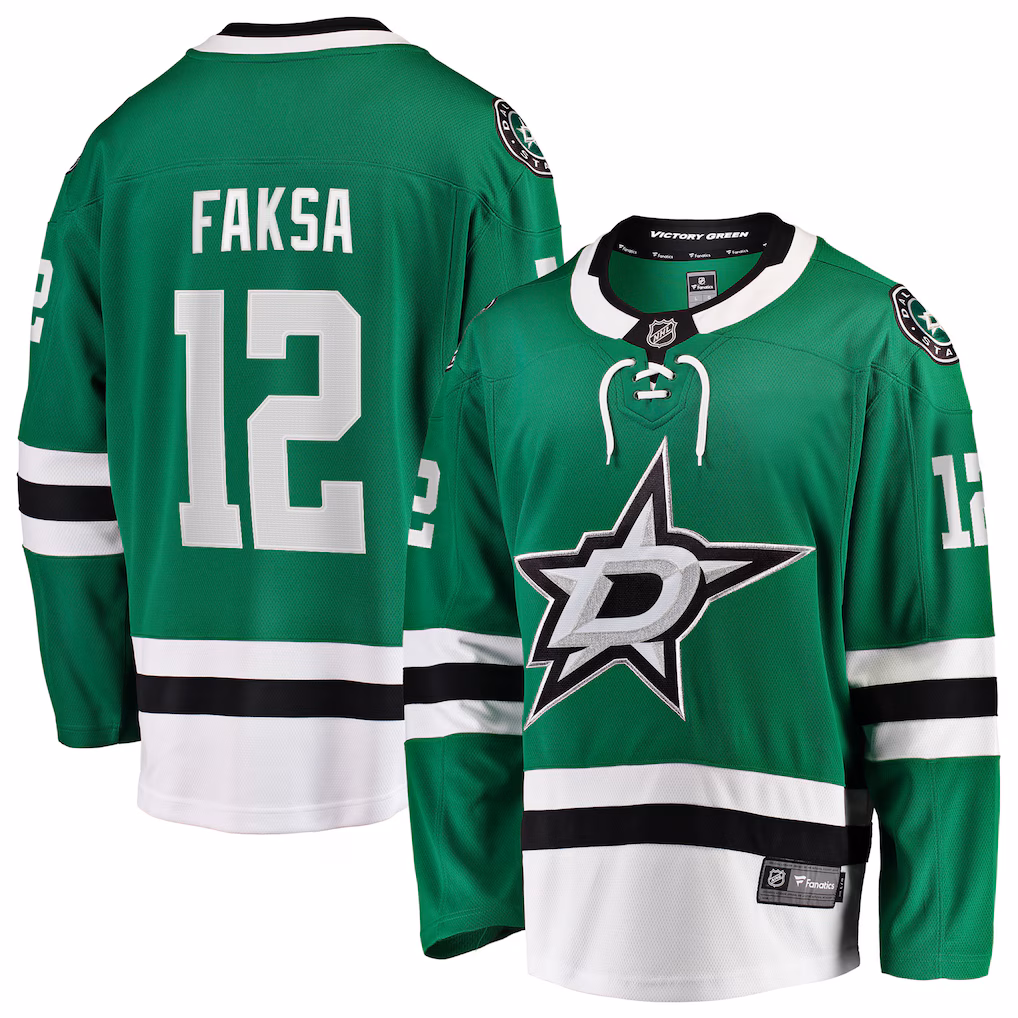 Men's Dallas Stars Radek Faksa Fanatics Kelly Green Home Breakaway Jersey - SUjersey01