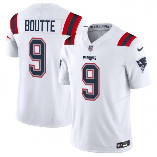 Men's New England Patriots #9 Kayshon Boutte White 2025 F.U.S.E. Vapor Limited Football Stitched Jersey - Ujersey