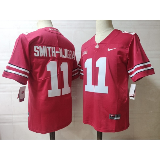 Ohio State Buckeyes #11 Smith-Njigba Red Scarlet NCAA Football Jersey - Ujersey