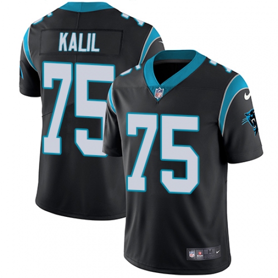 Men's Nike Carolina Panthers #75 Matt Kalil Black Team Color Vapor Untouchable Limited Player NFL Jersey - Ujersey