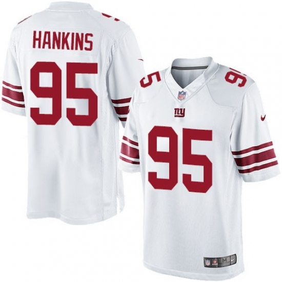 Youth Nike New York Giants #95 Johnathan Hankins Elite White Jersey - Ujersey