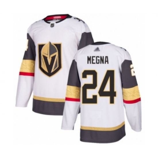 Youth Vegas Golden Knights #24 Jaycob Megna Authentic White Away Hockey Jersey - Ujersey