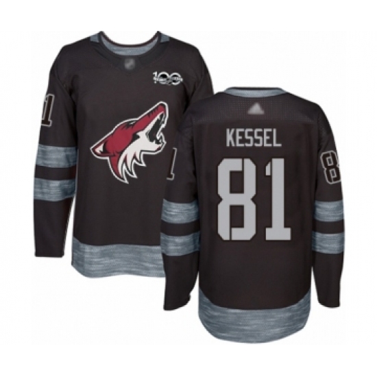 Men's Arizona Coyotes #81 Phil Kessel Authentic Black 1917-2017 100th Anniversary Hockey Jersey - Ujersey