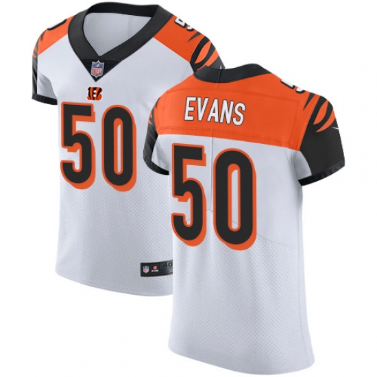 Men's Nike Cincinnati Bengals #50 Jordan Evans White Vapor Untouchable Elite Player NFL Jersey - Ujersey
